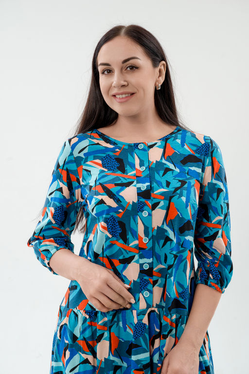 Платье женское из кулирки Софи осколки - Амадэль фото 8