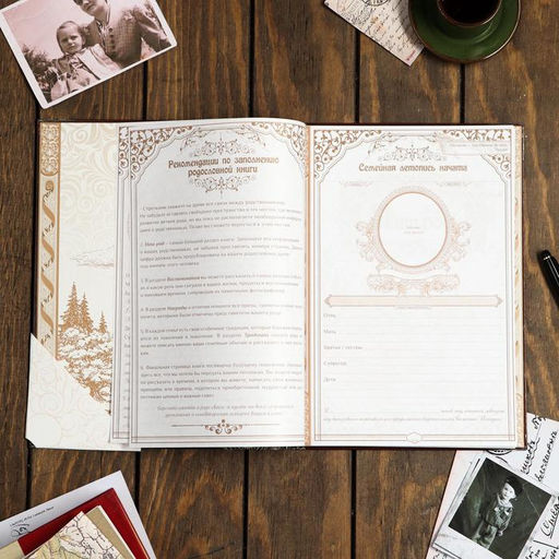 Родословная книга Семейная летопись, 100 страниц, 22 х 31 см - Семейные традиции фото 4