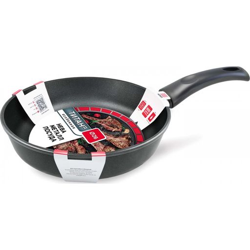 Сковорода Титан Особенная несъемная ручка, 26 см - Нева металл посуда фото 2