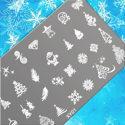 Пластина для стемпинга металлическая Праздничное ассорти, 12?6 см - Qf фото 4