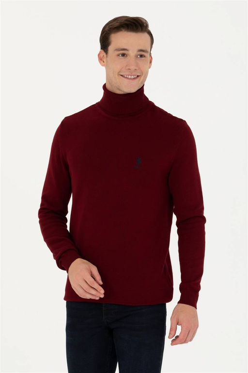 U. S. Polo Assn Мужской бордово-красный базовый свитер - U.s. polo assn фото 8