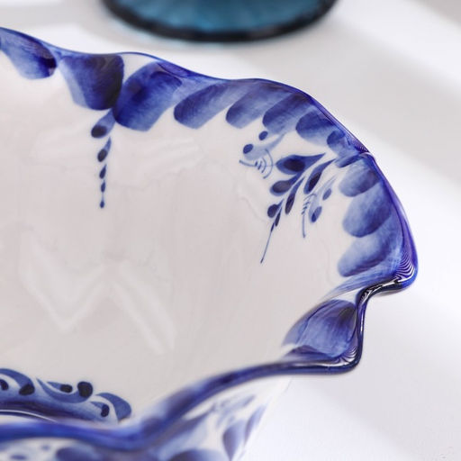 Салатник фарфоровый «Тюльпан», 19×19×7.5 см, гжель