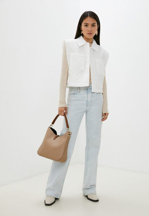 Белый стеганый жилет - Incity фото 8