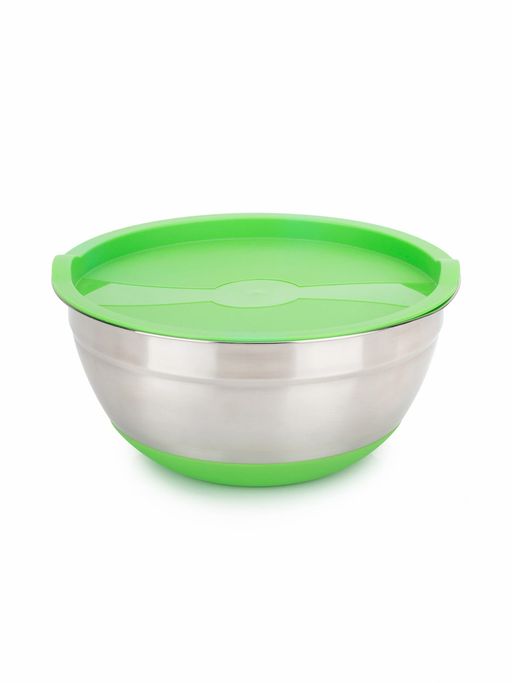 Набор стальных мисок MIX&STORE 3шт, 1.5л+2.4л+3.7л с крышками, силиконовое дно - Attribute фото 8