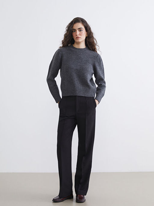 Bisiklet Yaka Kad?n Triko Kazak