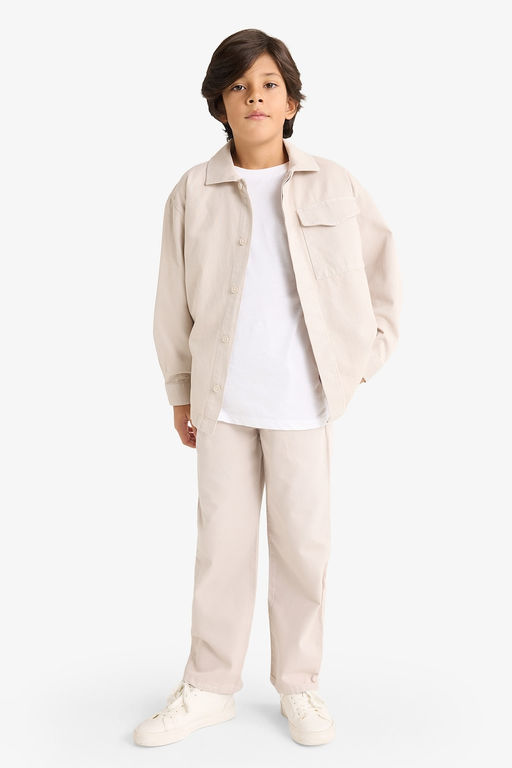 %100 Pamuk Beli Lastikli Gabardin Pantolon Erkek _ocuk - Defacto фото 3
