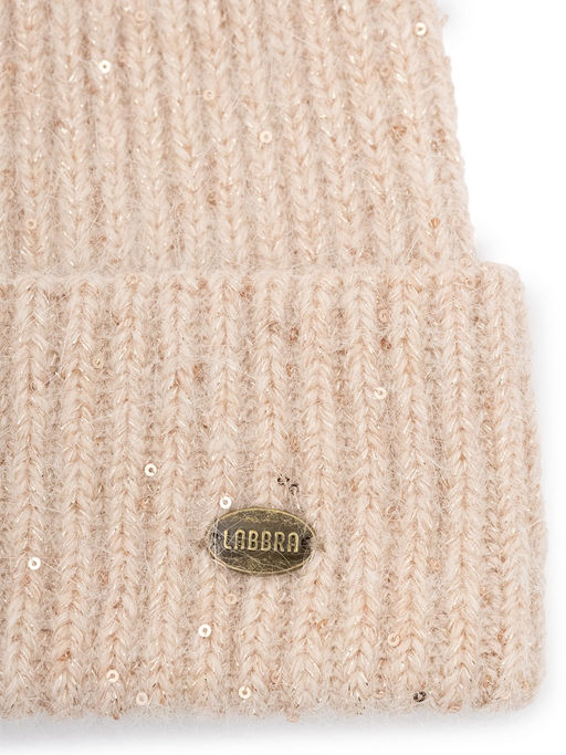 Шапка жен. анг+нейл+люр LB-N88063 beige