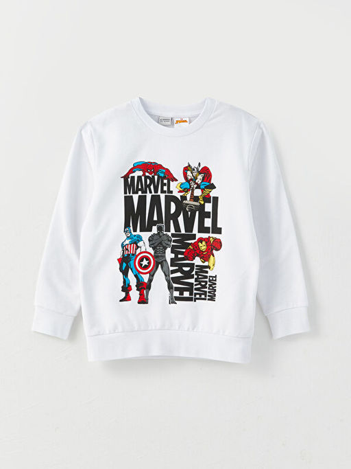 Bisiklet Yaka Marvel Bask?l? Uzun Kollu Erkek ?ocuk Sweatshirt ve E?ofman Alt? - Waikiki фото 2