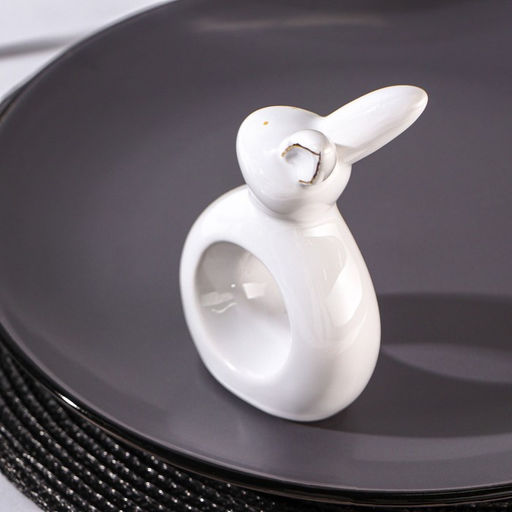 Кольцо для салфеток Зайка в золотом, 7,53,511,5 см, цвет белый - Доляна фото 3