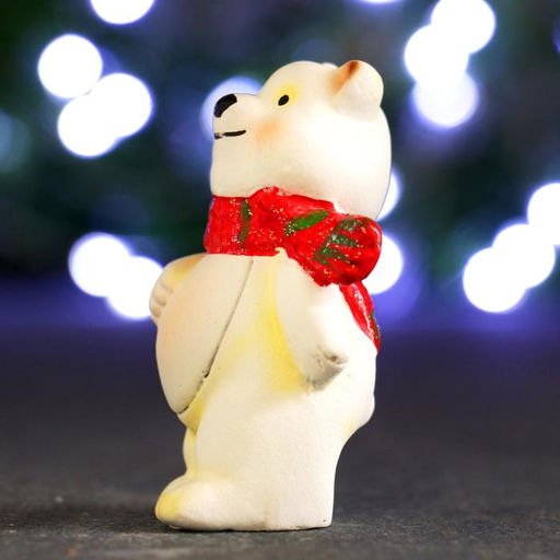 Фигурка полистоун «Мишка в шарфике застенчивый», 3×4×8 см