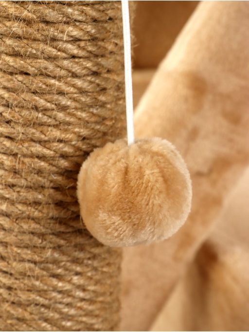 Домик для кошек с когтеточкой «Домосед», с лестницей и площадкой, 60×35×56 см, бежевый