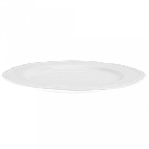 "Совершенство" Блюдо круглое фарфоровое д325мм h24мм, белый, рельефный декор, волнистый край (Китай)