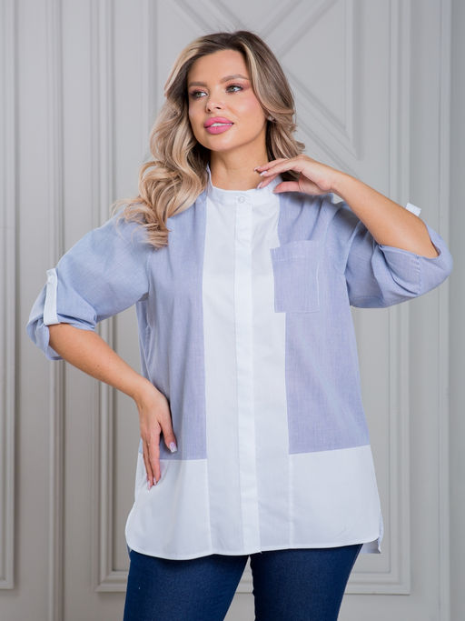 Блузка 1472 в стиле колорблок - Novita фото 2