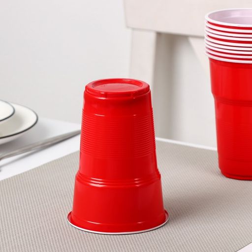 Стаканы одноразовые Факел Экстра, 500 мл, в наборе 10 шт, цвет красно-белый - Simaland фото 4