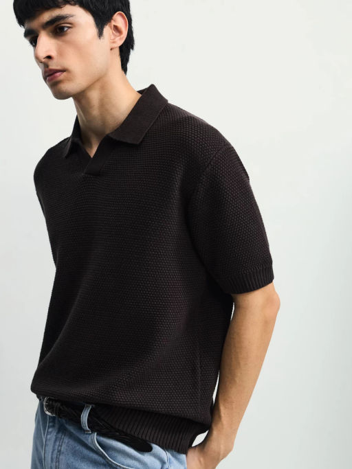 Джемпер поло фактурной вязки / Zarina