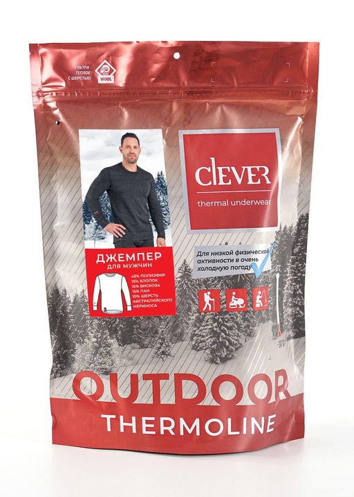 CLE MP600520/2 Кальсоны муж. спорт. меланж серый - Clever wear фото 5