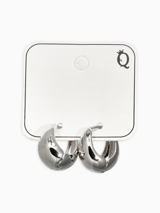 Серьги металл Эфир полукруг, цвет серебро