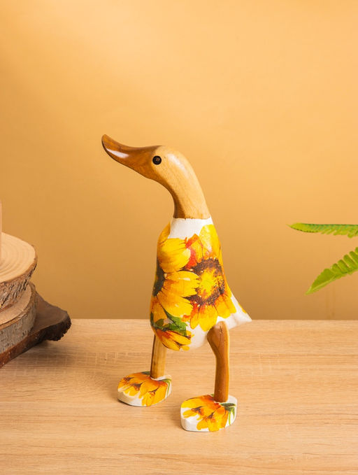 Сувенир «Утка в цветах», 13×10×23 см, дерево