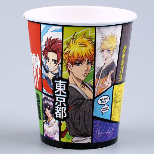 Набор бумажной посуды Аниме: 6 тарелок, 1 гирлянда, 6 стаканов - Страна карнавалия фото 6