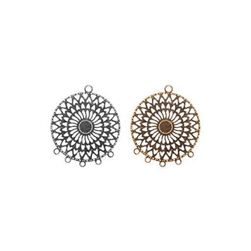 Zlatka Филигранные элементы FDP-013 2.2 см круг с петлями 4 шт СК/Распродажа под золото  фото 4