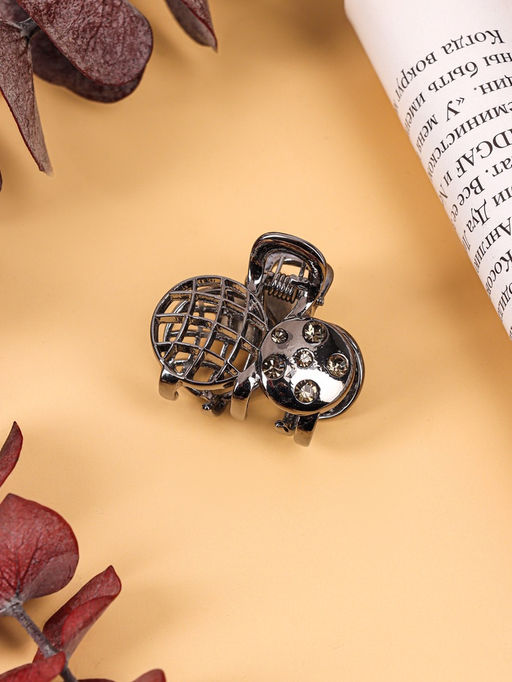 Цена за 6 шт. Крабик для волос «Оливия», вишенки, 2.5 см, чёрный