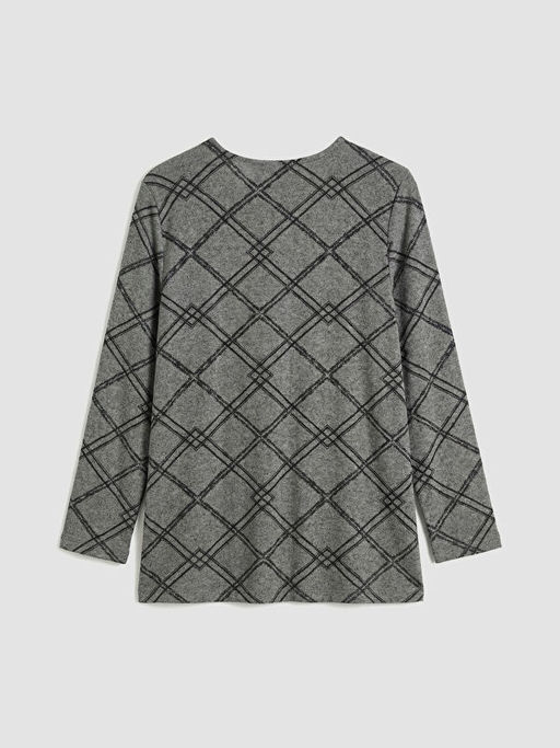 Bisiklet Yaka Desenli Bluz