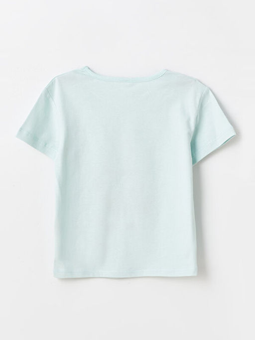 Bisiklet Yaka Bask?l? K?sa Kollu K?z Bebek Ti??rt - Waikiki фото 2