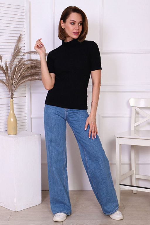 Водолазка женская, рибана с лайкрой (00837, черный) - Плиона фото 5