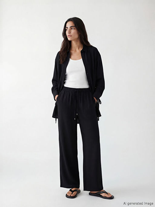 Beli Lastikli Geni? Pa?a Kad?n Pantolon