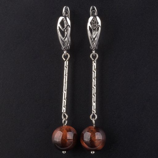 Серьги длинные из Бычьего глаза