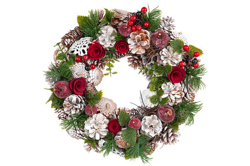 Новогоднее украшение венок 34*34*8 см Снежная фантазия круг - Elan gallery фото 7