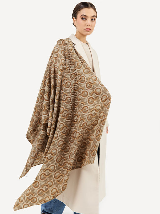 Большой, мягкий, тонкий и очень нежный двусторонний палантин с рисунком - Tantino фото 3