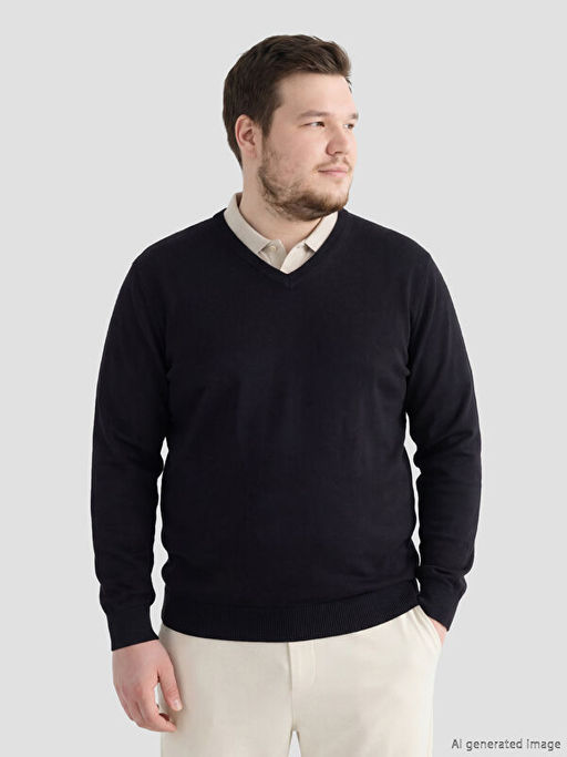 V Yaka Erkek Triko Kazak