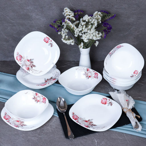 Столовый набор 13 предметов квадратный / 13/86575/XN (6916) /уп 2/4/ Чайная роза - Галеонтрейд фото 3