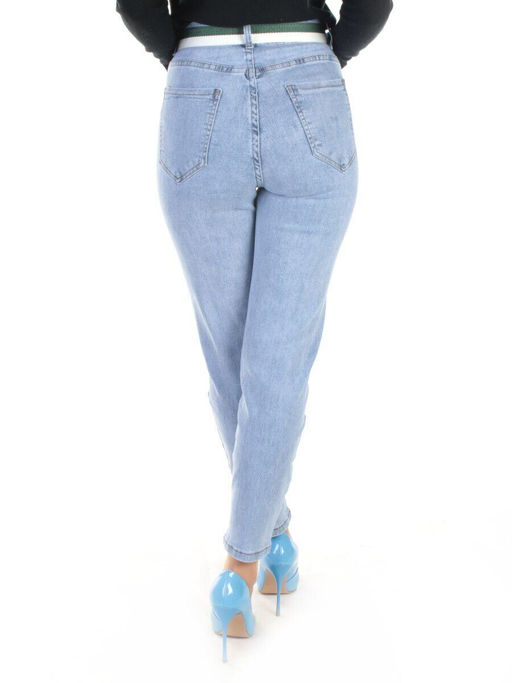 A956 LT. BLUE Джинсы-Мом женские YIYUNFENGCAI - Fashion фото 6