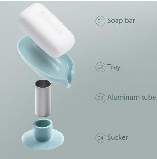 Подставка для мыла со сливом на суперкрепкой присоске 12x8x10см - Buro фото 3