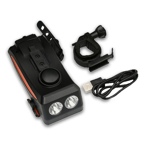 Фонарь велосипедный аккумуляторный,400 лм,2000 мАч,10 Вт, LED,3 режима,с сигналом,оранжевый - Simaland фото 3