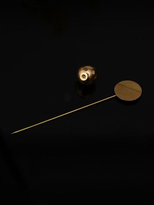 Основа Брошь-игла с шариком d=1.2 см (набор 5 шт.), L=7 см, площадка 1.5 см, цвет золото