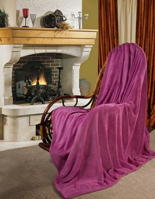 Покрывало-плед КОРАЛ-флис Ягодный 200*220 см. - Лен поволжья фото 2