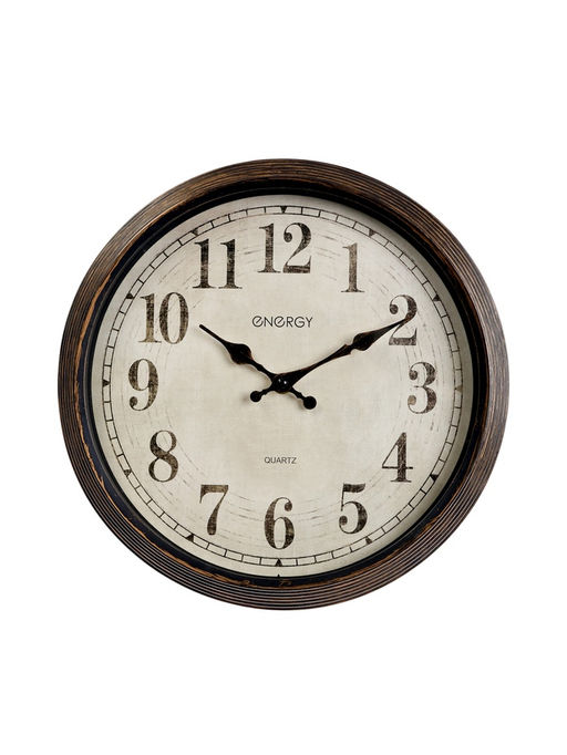 Часы настенные ENERGY ЕС-155, интерьерные, d=30.5 см, плавный ход, коричневые