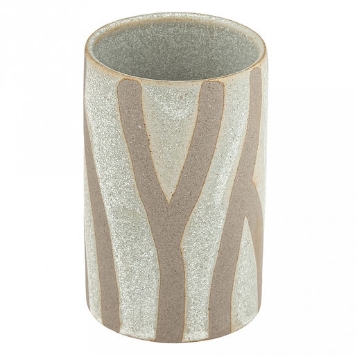 Набор для ванной "Шале" 4 предмета: дозатор для мыла 380мл, д7см, h17см; мыльница д10,4см, h3см; стакан 310мл, д6,8см, h11см - 2шт, фурнитура пластик, керамика шамот, бежево-оливковый, в коробке (Китай)