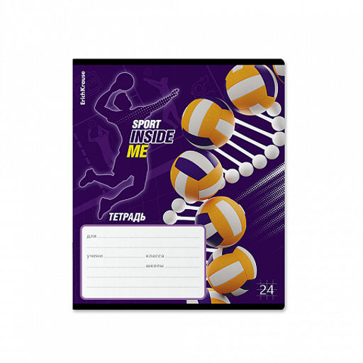 Цена за 10 шт. Тетрадь школьная ученическая ErichKrause Sport DNA, 24 листа, клетка, выборочный УФ-лак+конгрев (в плёнке по 10 шт.)_MIX-PACK  фото 7