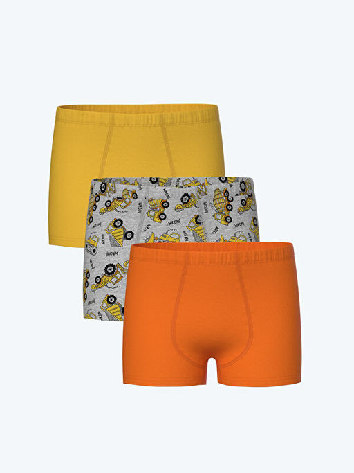 Bask?l? Erkek ?ocuk Boxer 3l?