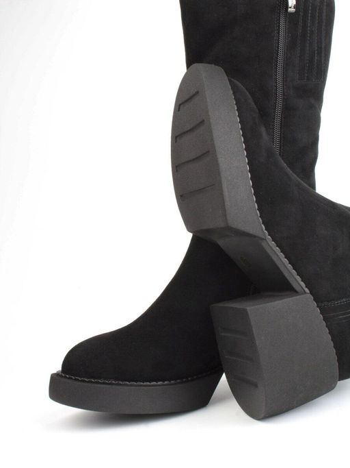 02-FI908-2M BLACK Сапоги зимние женские (натуральная замша, натуральный мех) - Фабричный китай фото 13