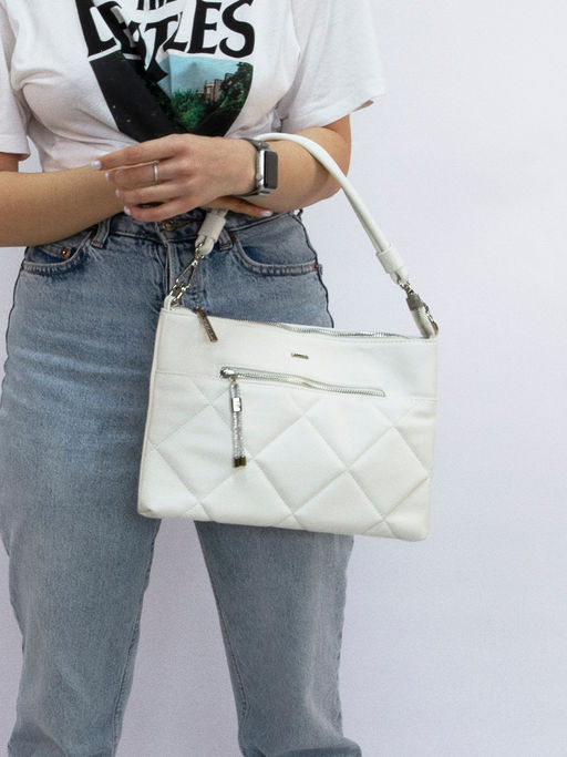 LACCOMA сумка Майя-Ф826-белый эко кожа хлопок фото 13