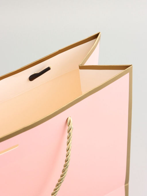 Пакет подарочный, розовый , с бантом, 32 х 25 х 11 см