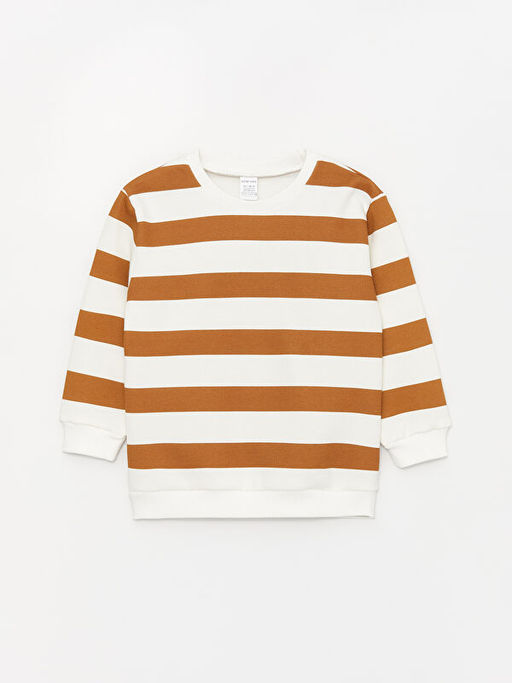 Bisiklet Yaka Uzun Kollu ?izgili Erkek Bebek Sweatshirt - Waikiki фото 3