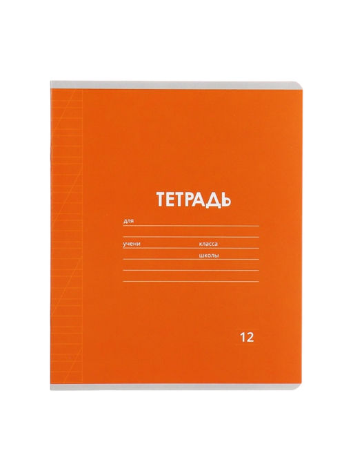 Набор тетрадей 12 листов в косую линейку, Calligrata «Однотонная Классика», серые листы, МИКС