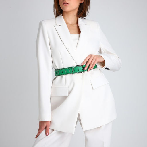 Ремень женский, ширина 3,5 см, люверсы, пряжка металл, винт, цвет зелёный - Simaland фото 2