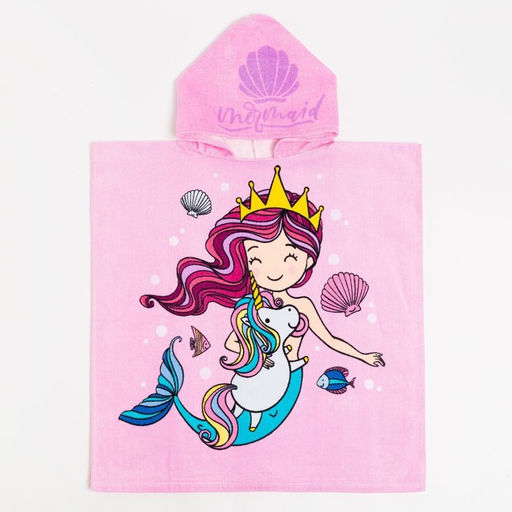 Полотенце-пончо детское махровое Крошка Я Русалочка 60х120см, 100% хлопок, 300гр/м2  фото 8